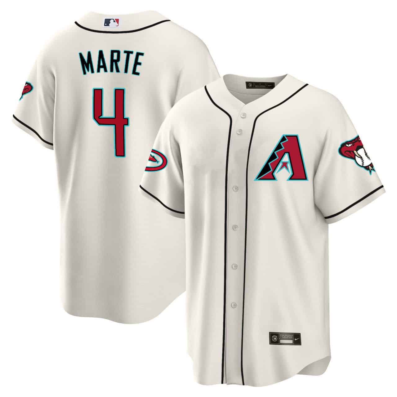Men Arizona Diamondback #4 Marte Cream 2024 Nike Cool Base MLB Jersey->arizona diamondback->MLB Jersey